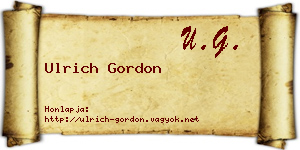 Ulrich Gordon névjegykártya