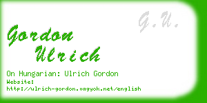 gordon ulrich business card